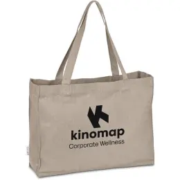 Okiyo Subarashi Recycled Canvas Tote - Stone Side